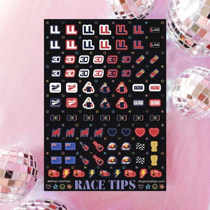 lightning - liam lawson nail stickers