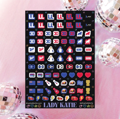 lightning - liam lawson nail stickers